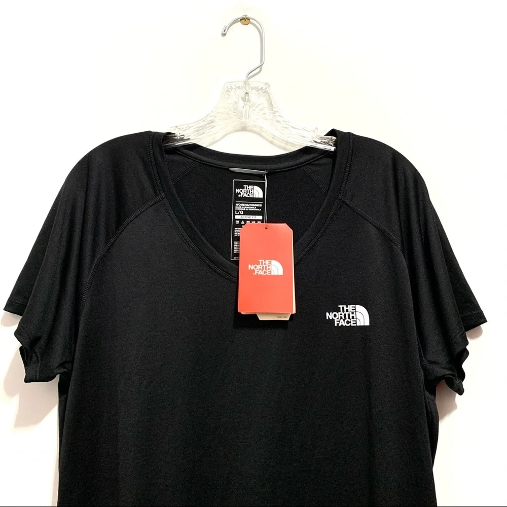 🆕 The North Face Women’s V-Neck Tee, Black, Large - Picture 4 of 9
